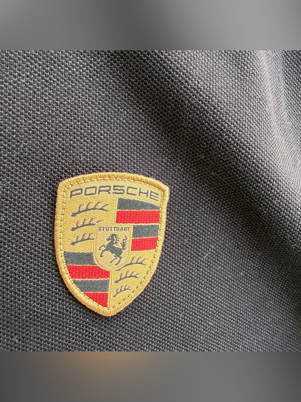 Porsche Pique Knit Polo Shirt Men Size XL Black New - Picture 3 of 7